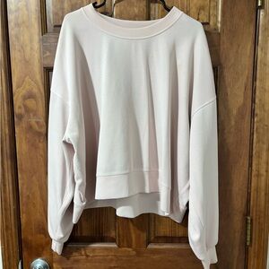Lululemon Softstreme Perfectly Oversized Cropped Crew in Pink Mist